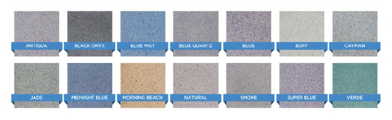 sunstone exposed quartz pool plaster color samples